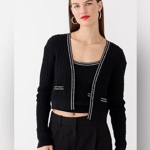 NWT J. Crew Tipped Cable-knit Cropped Cardigan, XS